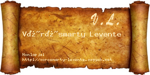 Vörösmarty Levente névjegykártya